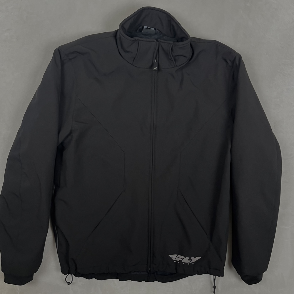 Fly Jacket Mens XL Black Softshell Windproof Motorcycle Riding Gear Outdoor